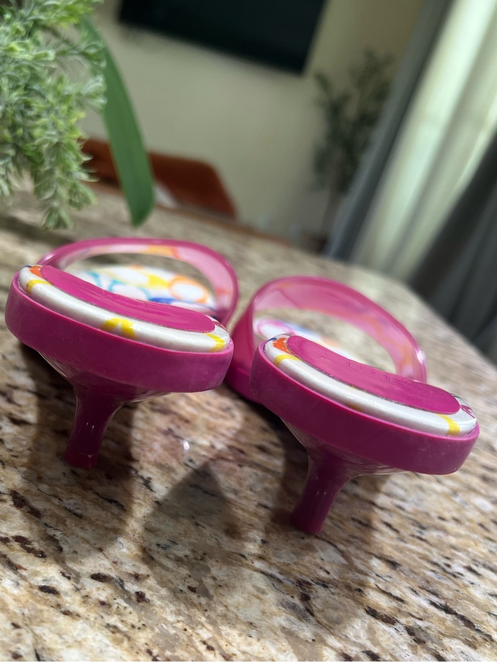 Coach Scribble Signature Pink Jelly Kitten Heel Slide Sandals 10M - Picture 10 of 11